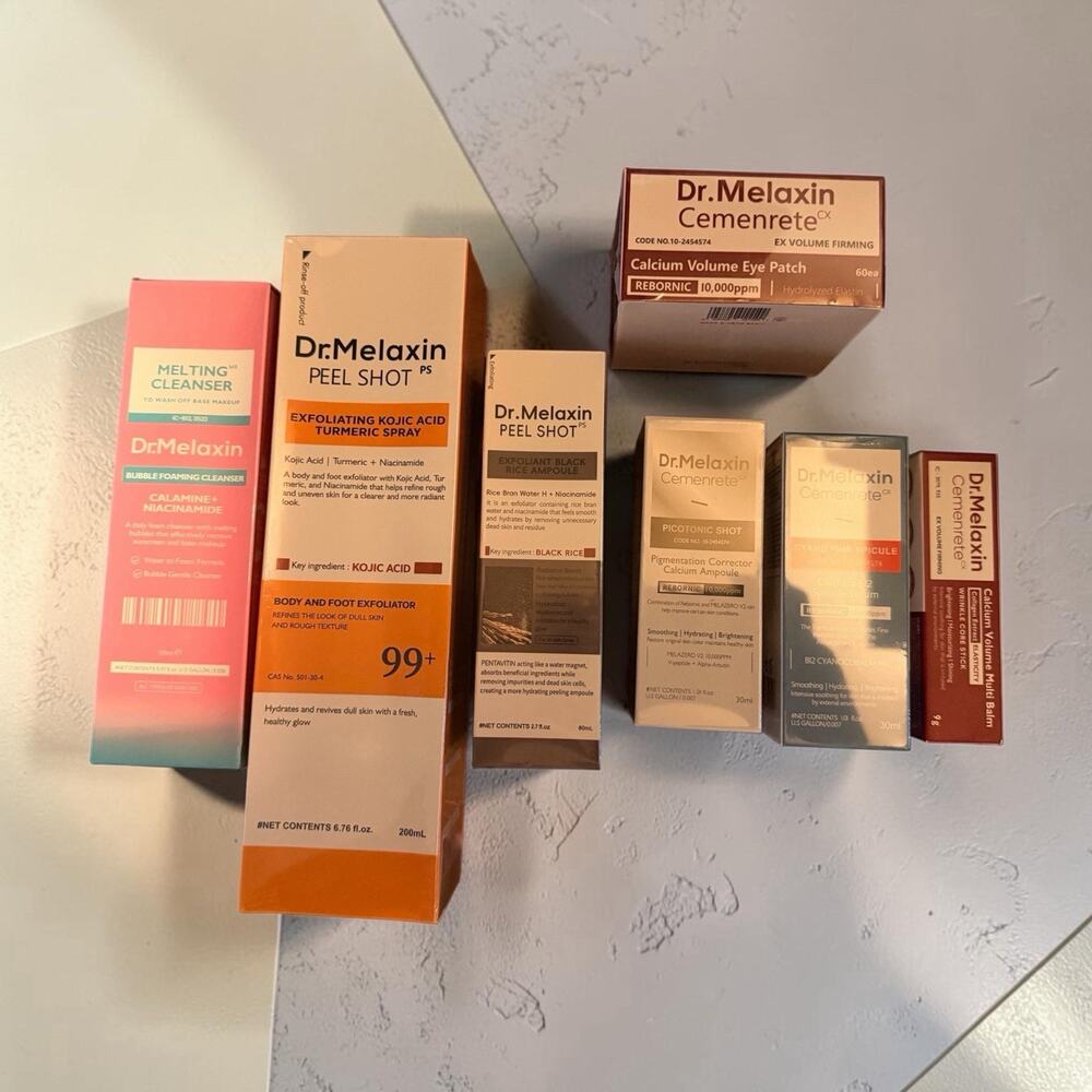 Dr.Melaxin Cemenrete 7-Step Skin Care Set Cleanser Ampoule Serum Eye Patch